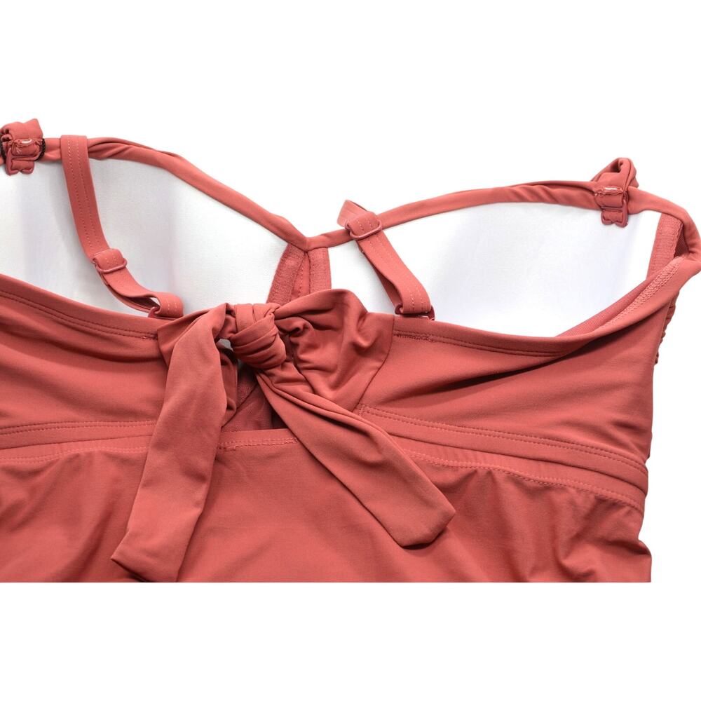 Coco Reef Women's Charisma Tie-Back Ruched Bra-Sized Pleated Tankini Top - Picture 6 of 7